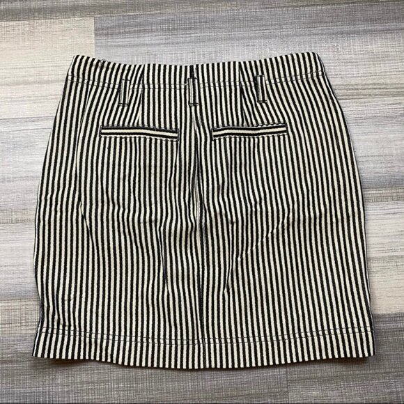 Madewell Front Tie Mini Fitted Pencil Skirt Striped NWT Women’s Size 2 - Picture 2 of 6